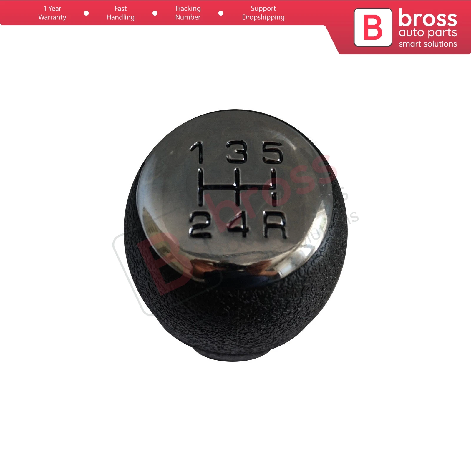 Bross BSP661 5-Speed Gear Shift Stick Knob 2403.T9 Black Chrome For  Citroen Berlingo 1996-2008, Peugeot Partner 1996-2008