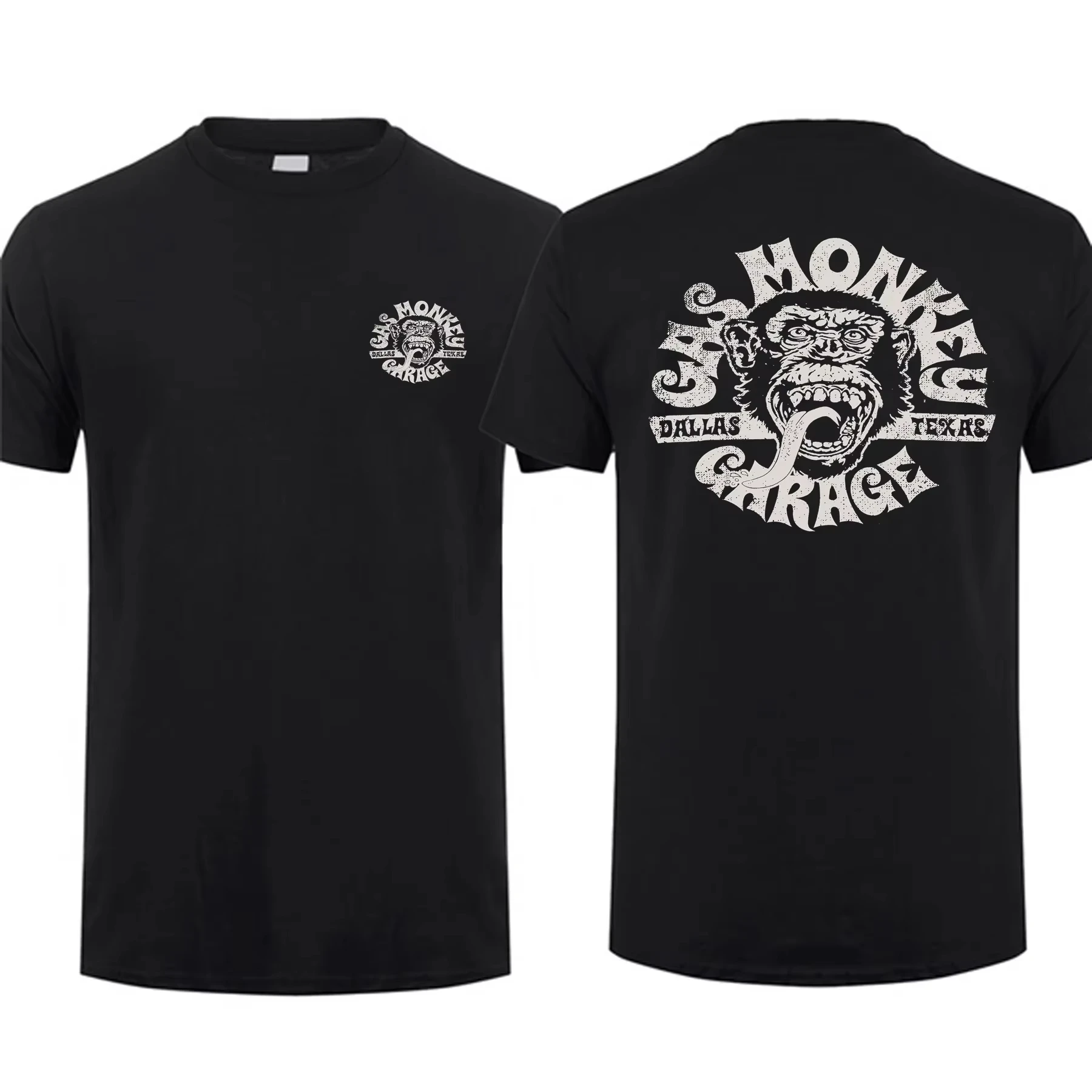 New Men's Double Sided Gas Monkeys Garage Printed Cotton T-Shirt Summer Short Sleeve O-neck Tees Streetwear Oversized Tops image 5