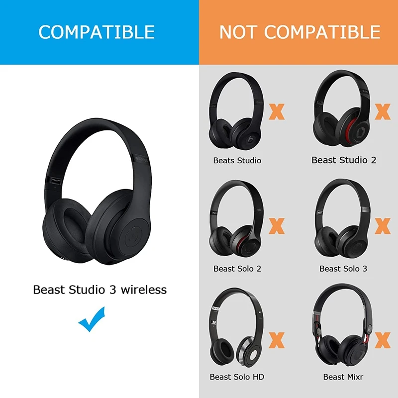 1 Pair Earphone Outer Shell Reoplacement For Beats Studio 3.0 Studio 3 Wireless Headphones Repair Parts