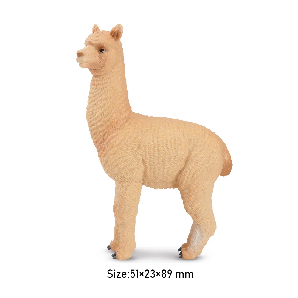 Toymany Simulation Male Alpaca Wildlife Animal Model Toy Mini Figures Dolls Action Figurines Toys Children Gift Cake Decoration