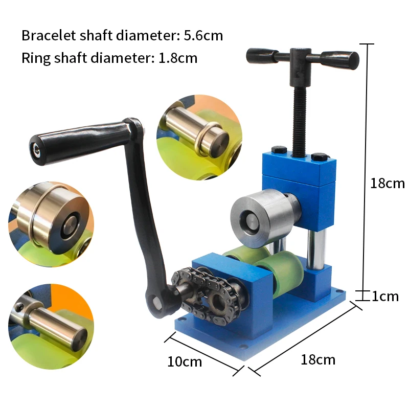 Laminatoio manuale per strumenti per la creazione di gioielli con piegatura ad anello per bracciali