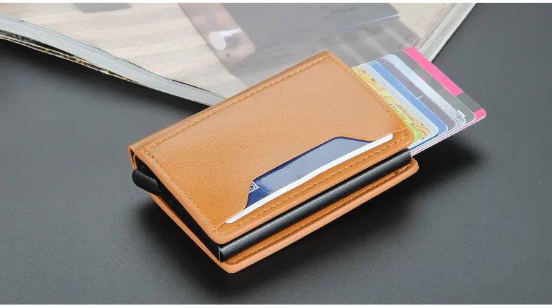 Business Magnetic Card Solt Case for Magsafe Functions Phone Case Card Holder Wallet Luxury PU Leather Men Slim Purses Pocket