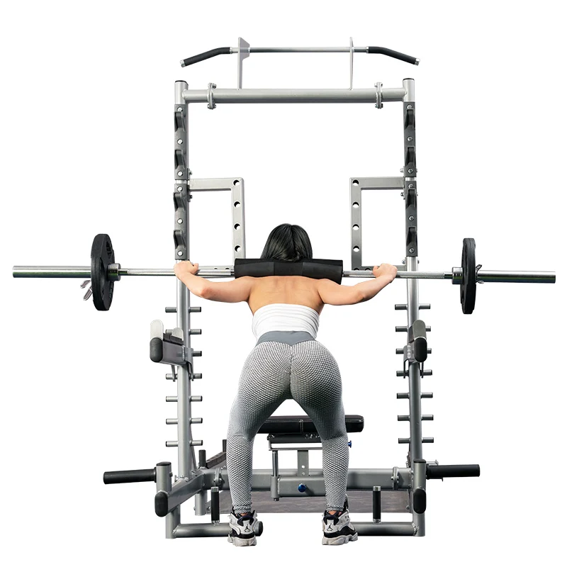 Weight Bench Half Frame Squat Barbell Rack Indoor Fitness Pull Up Weightlifting Bed Bench Press Frame Barbell Lifting Bench