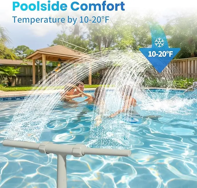 Adattatore per testine per irrigatore a cascata a doppio spruzzo per spruzzatore a cascata per piscina regolabile per accessori per piscine interrate