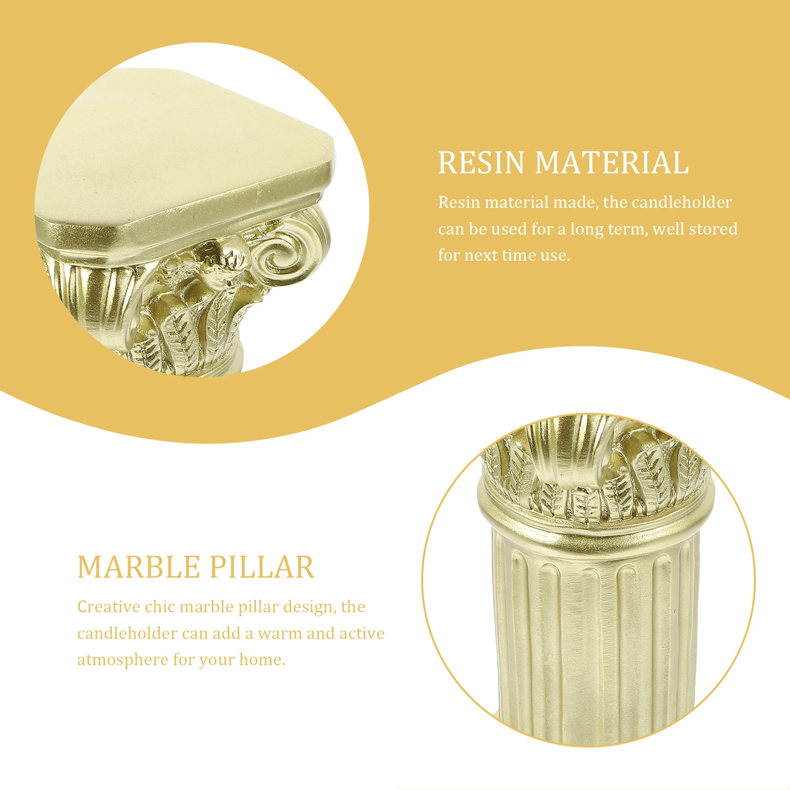 

1Pcs Roman Pillar Candleholder Nordic Resin Decorative Marble Candlestick Home Decor Party Tabletop Gift Stand