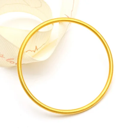 

24k pure gold wedding jewelry real gold 999 bangles for women fine gold wedding bangles 54-62mm 4mm matt surface