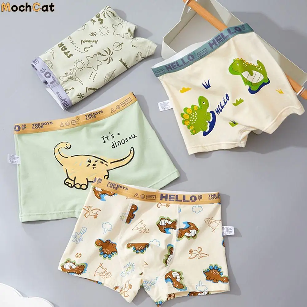 

Comfortable Panties Cartoon Dinosaur Boxer Cotton Cartoon Kids Underwear Briefs Mid-waist Boy Underpants Boy