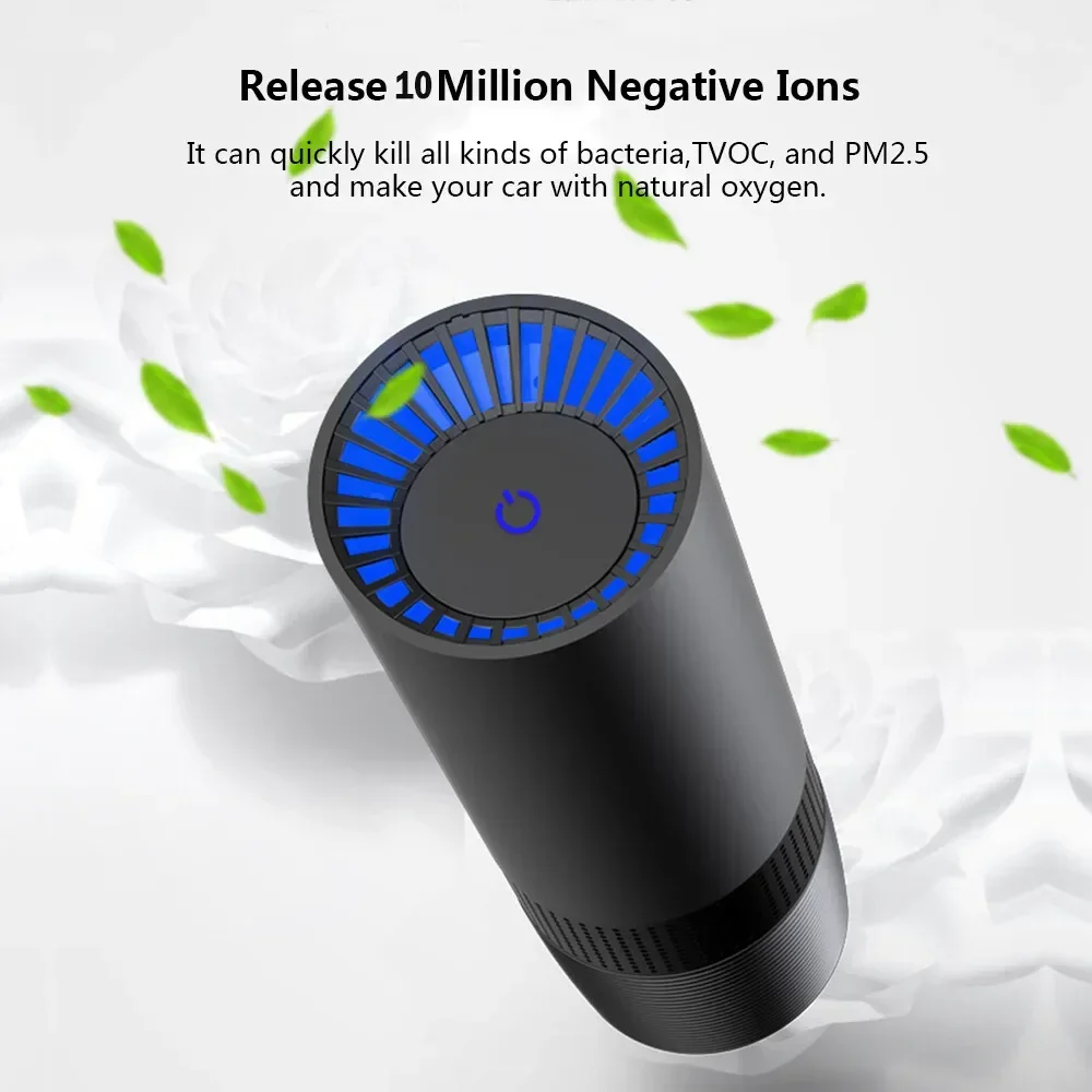 

True HEPA Air Purifier Filter For Car Smoker Air Cleaner Ionizer TVOCs Odor Dust Sensor