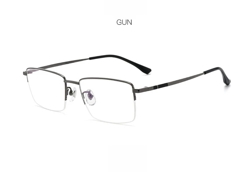 Yimaruili ultraleichte Business-Mode Titan legierung Brillen kleine quadratische Retro optische Rezept Halb rahmen Brille Männer – Detail 9