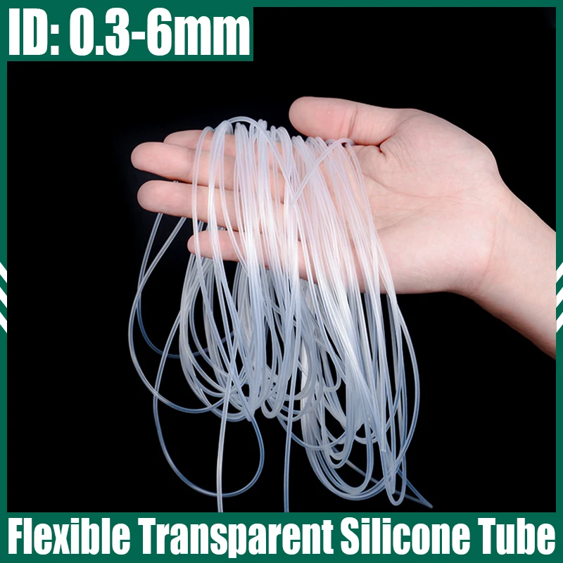 

L=5/10 Meter ID=0.3-6mm Flexible Transparent Silicone Tube High Temperature Resistance Silicone Tubing Soft Silicone Hose