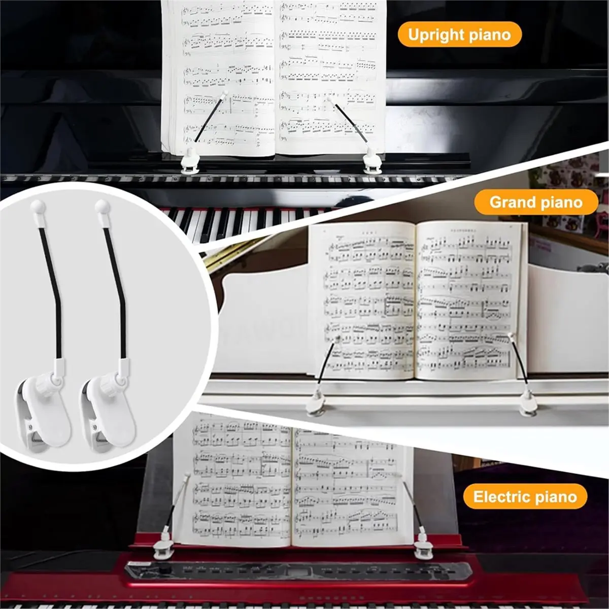 11·11COUPON Piano Music Book Clip Page Holder for Music Stand, Perfect for Piano Accessories and Music Binders