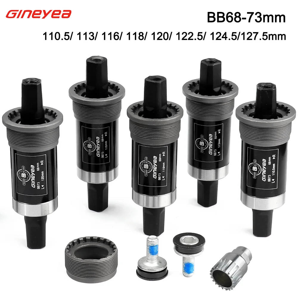 

Gineyea-Bike Bottom Bracket Crank Axis Hole MTB Bicycle Parts BB for Square Tapered Spindle 113/116/118/120/122.5,/127.5mm