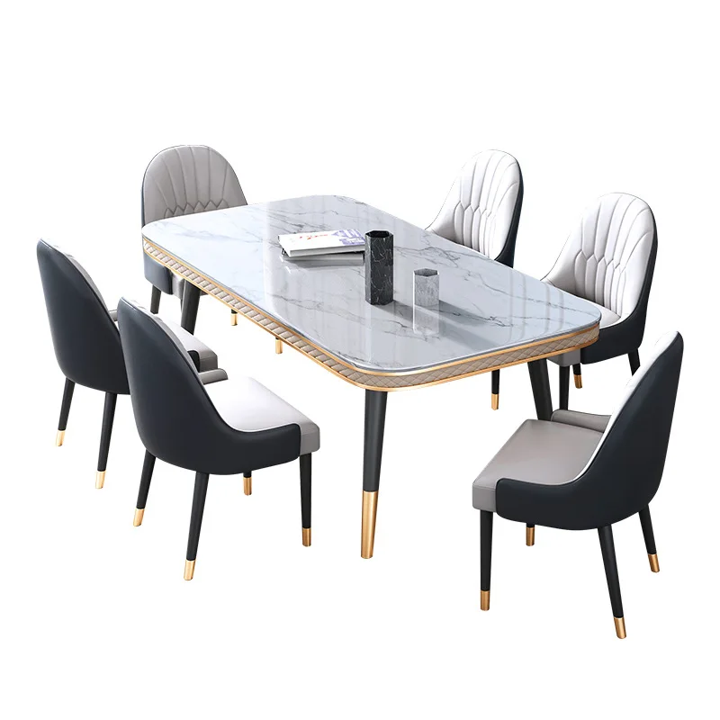 

Manufacturer light luxury dining chair combination set household small apartment simple modern restaurant dining chair marble me