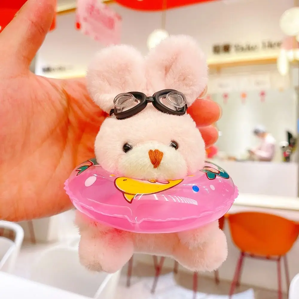 Creative Swimming Ring Rabbit Keychain Cartoon Bag Pendant Key Chain