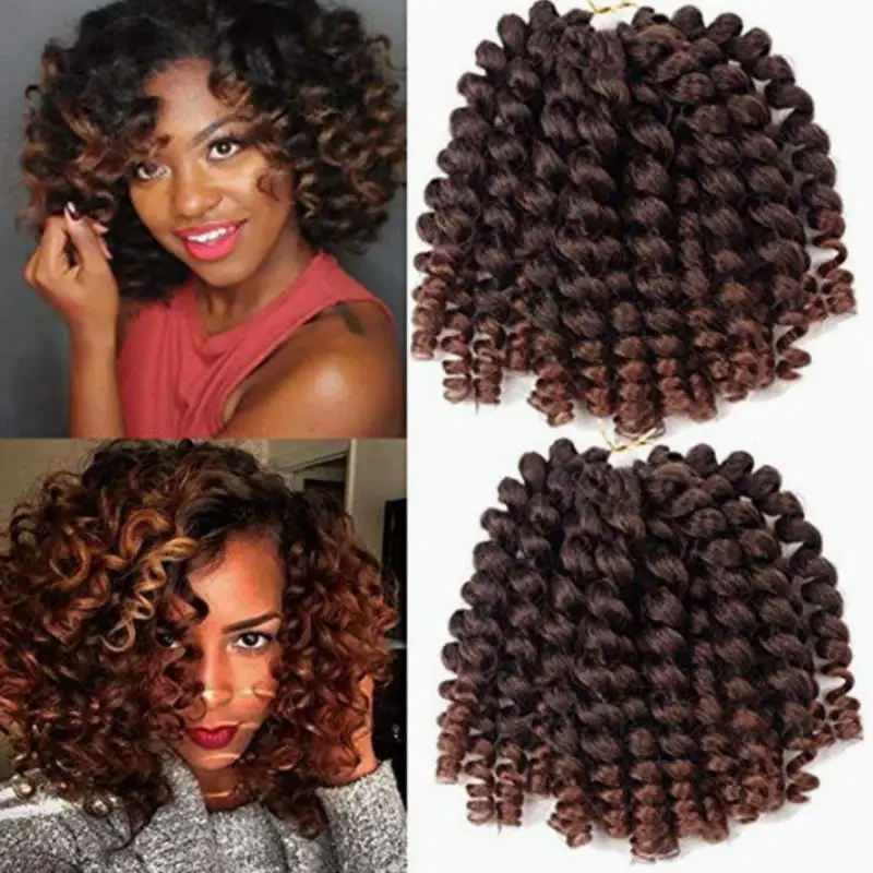 8 Zoll gelocktes, federndes Crochet-Haar, Jamaican Bounce Crochet-Haarflechten – Detail 7