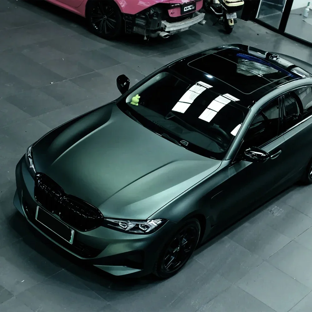 

Car Vinyl Film Matte Metallic Black Green Vinyl Wrap Auto Modification Self Adhesive Creative Car Body Film Decoration Sticker