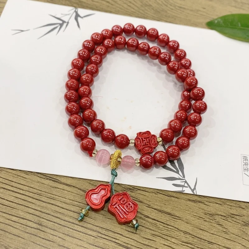 High-content imperial sand double-ring , natural bracelet women and men with fortune beads