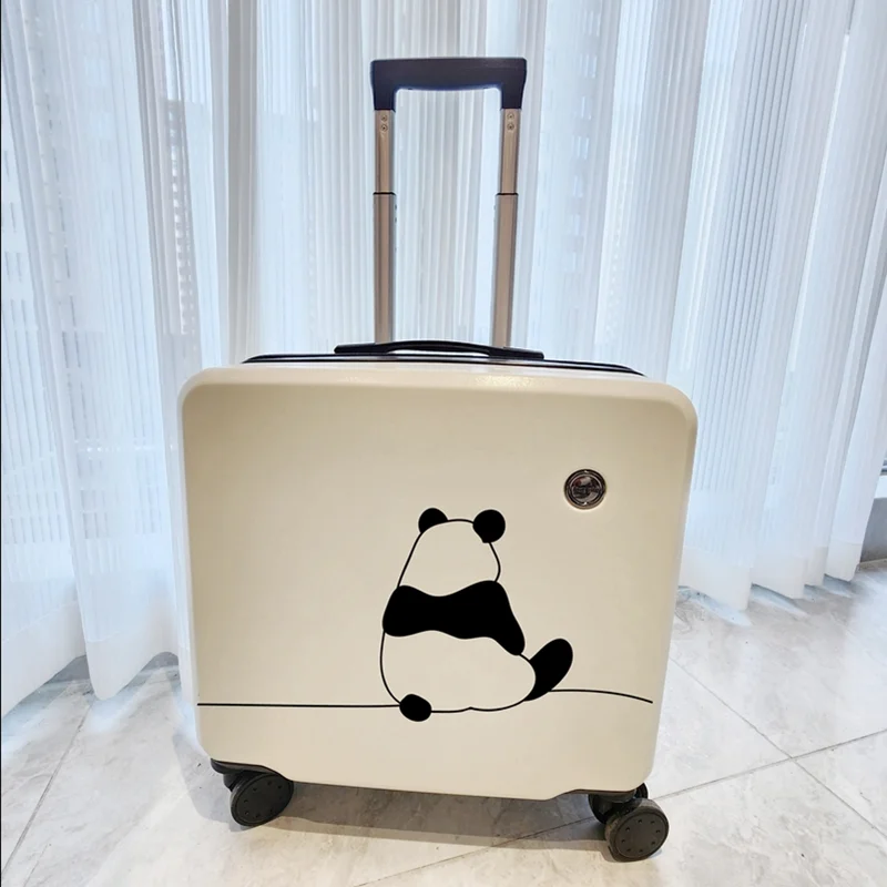 Cartoon Panda children\'s suitcase Boy Universal Wheel luggage Cartoon elementary school trolley box Boarding box Girl