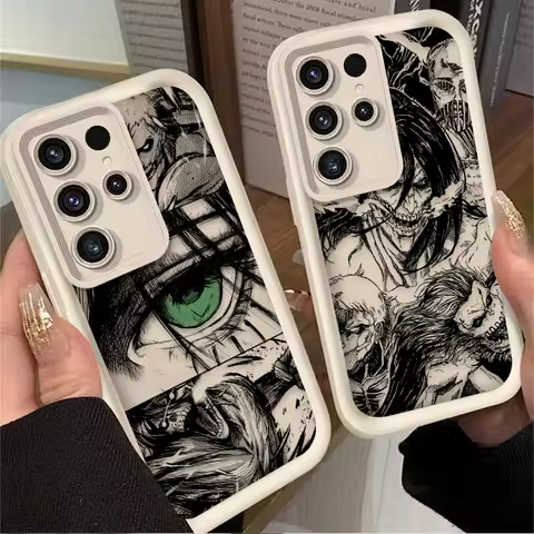 Attack on Titan Eren Eyes Soft Case For Samsung Galaxy S24 S25 S23 Ultra S22 S21 Plus FE A36 A56 A26 A16 A06 A15 A25 A35 A55 5G