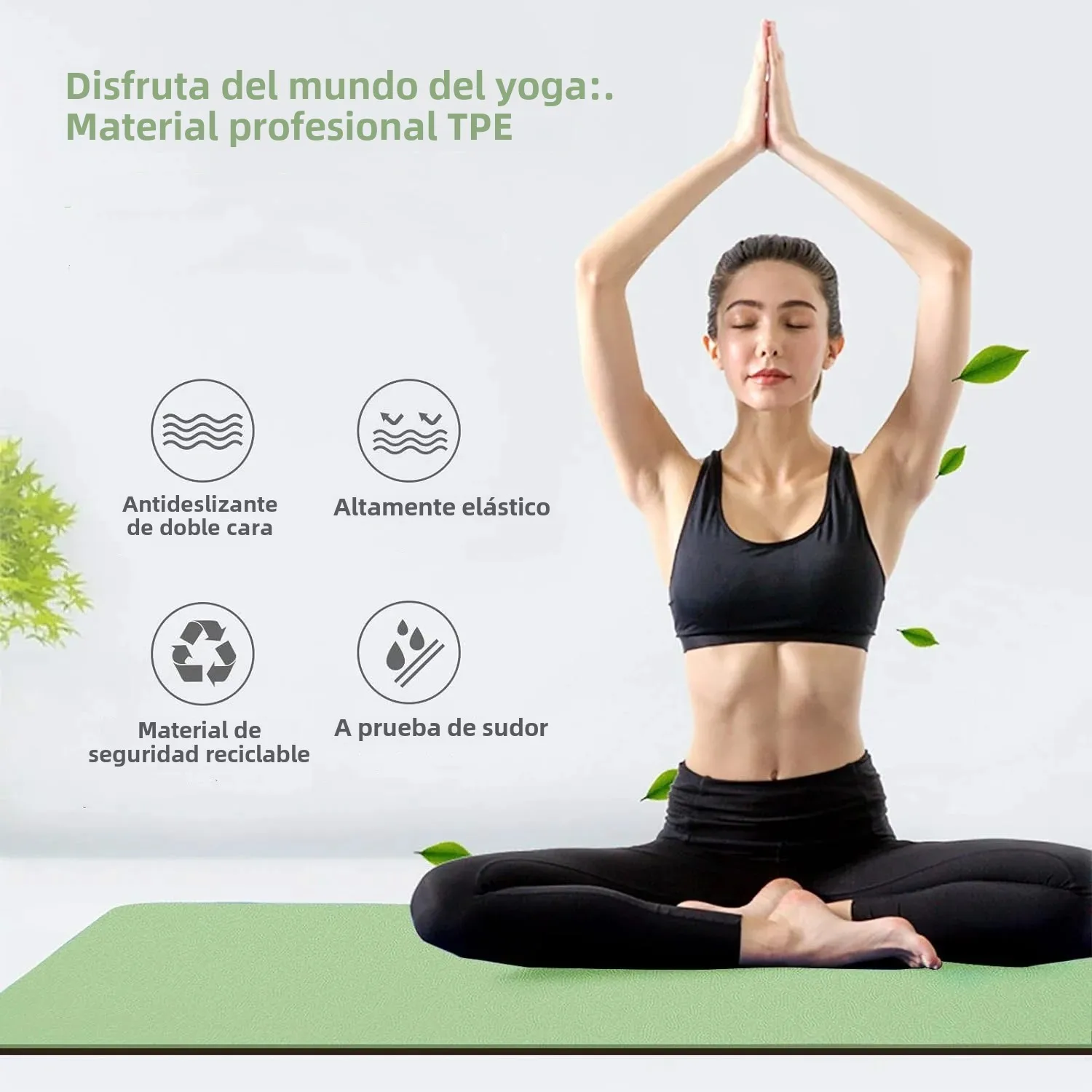 La estera de yoga TPE es ecológica, inodoro, elástica, impermeable y antideslizante. Es una estera de yoga profesional con genui.