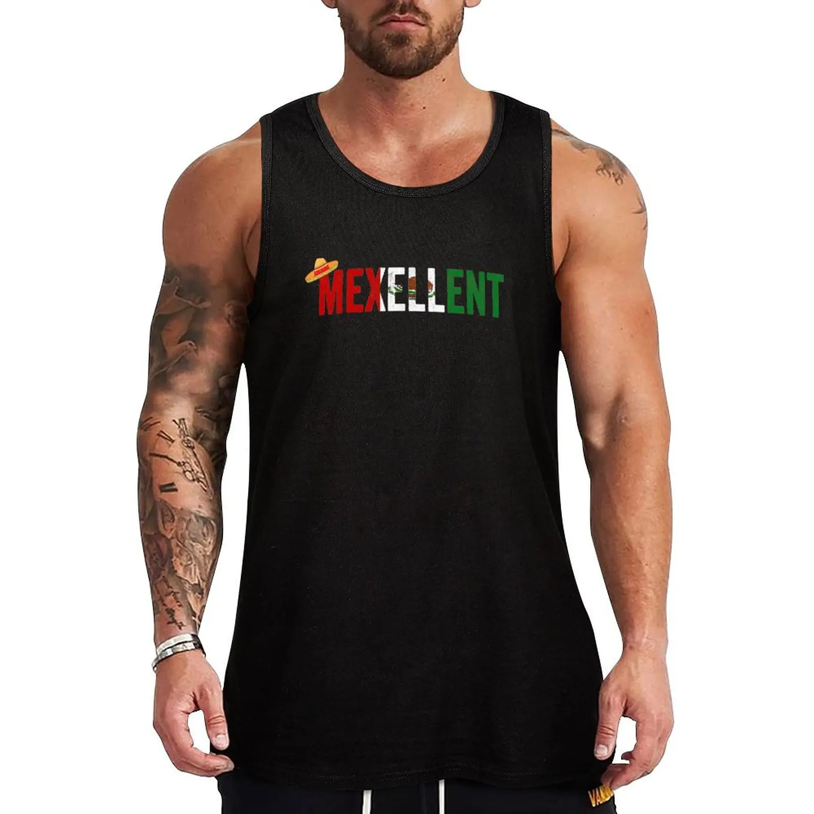 

Mexellent Funny Mexican Excellent - Cinco De Mayo Tank Top Men sleeveless tee T-shirt for fitness vests for men gym men