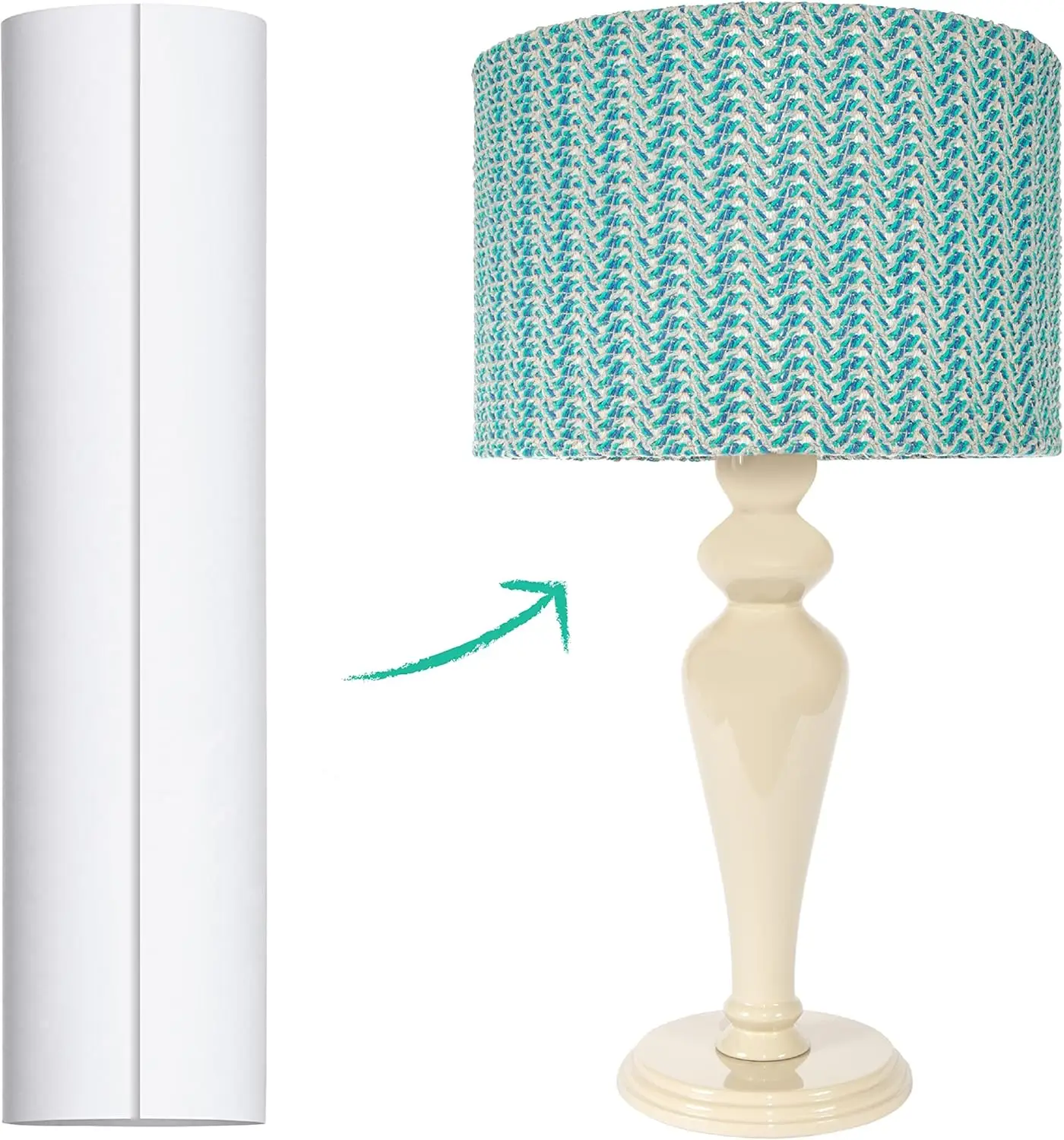 

Styrene Sheet for Lampshade (17.5" Height x 40" Length) - Adhesive Roll for DIY Round Drum Lamp Shade - Repair Damaged S