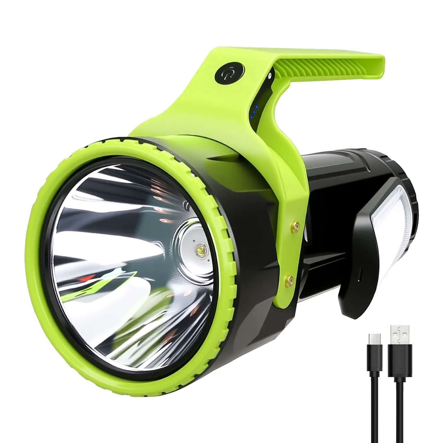 

Мощный перезаряжаемый USB-фонарь XHP50, суперяркий тактический светодиодный фонарь XPE 3600 мАч, портативный походный прожектор