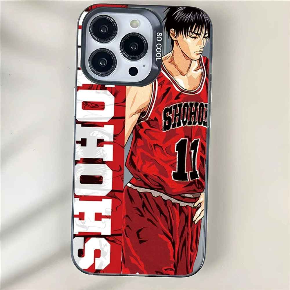 Slam dunk Phone Case For Samsung S24 S23 Fe S21 S22 Plus Ultra Note 20 9 Matte Colored Silver Back Cover