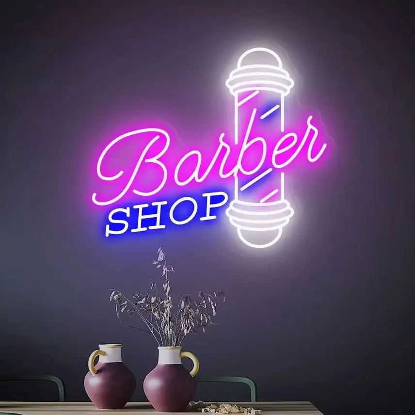 Barber Shop Neon Signs Wall Decor Led Light Custom Barber Sign Wholesale Neon Signs Drop Shipping to Any Country