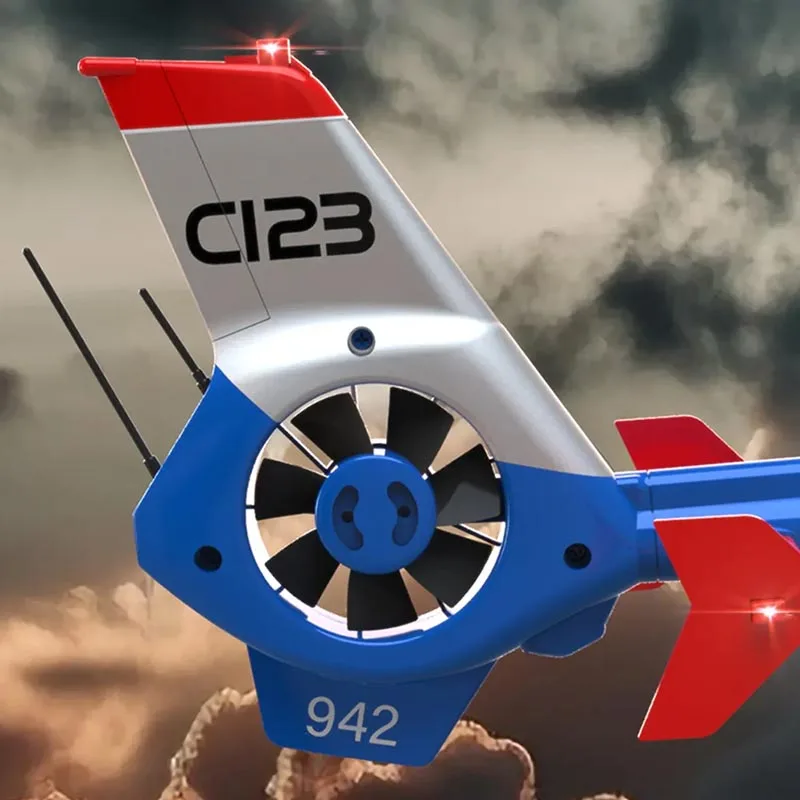 C123 RC Stunt Helikopter EC135 6CH Enkele Peddel Rolroer Gratis Dual Borstelloze Direct Drive 3D Flip Simulatie Vliegtuigen Model Speelgoed