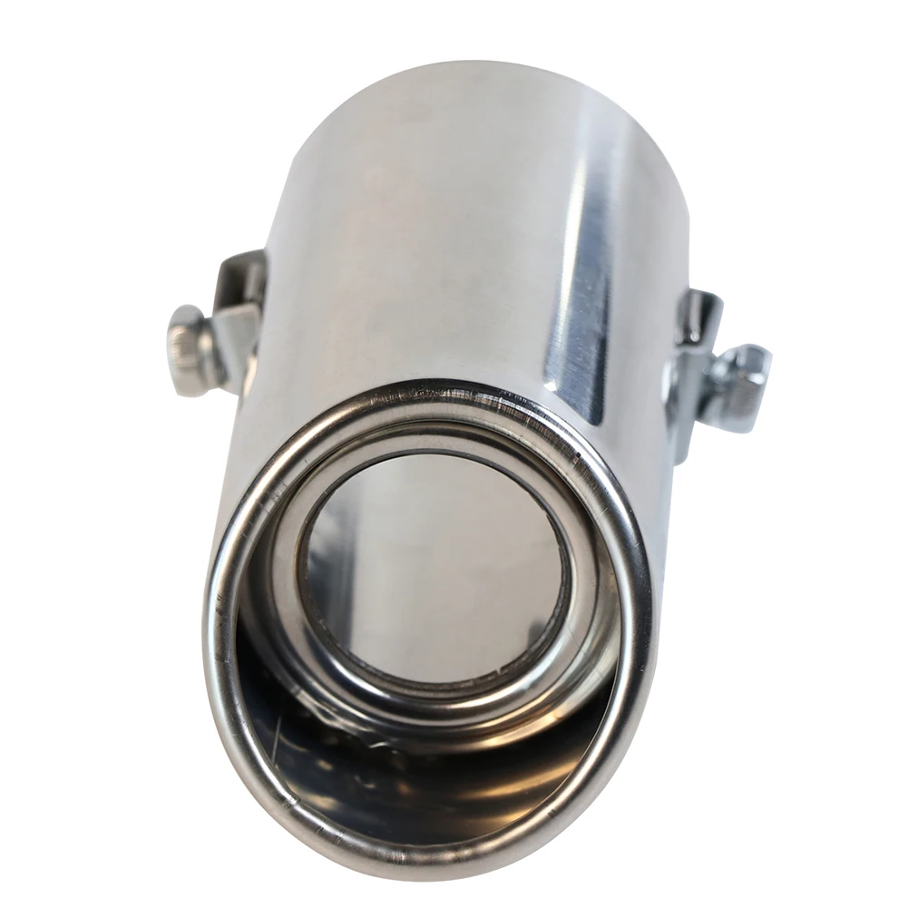 Car Exhaust Tip Steel Stainless Chrome Muffler Exhaust Tip Modification Tube for Straight Tailpipe