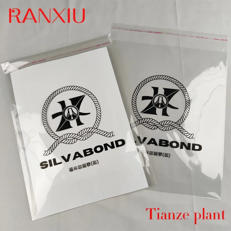 Custom Factory Custom Logo Clothing Package Plastic OPP Bag, Self Adhesive Seal Cello Bag Resealable Transparent Cellophane Bags