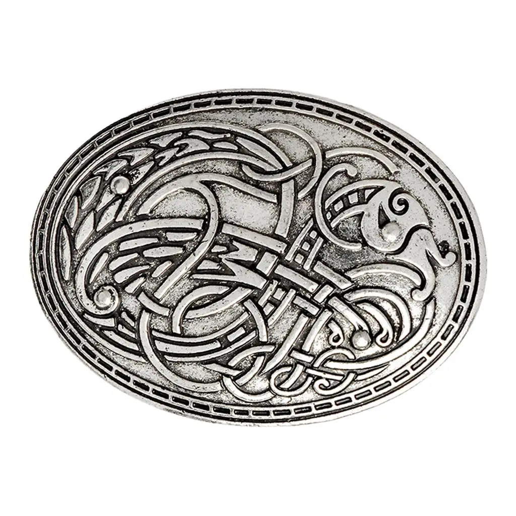 Vintage Silver Brooch Pin Viking Alloy Cloak Clasp Medieval Style Scarf Badge for Women or Men Apparel