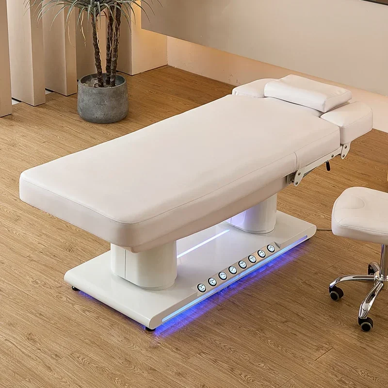New Design Comfortable Massage Bed White Gold Beauty Salon Electric Cosmetic Facial Spa Lash Massage Bed tables de massage