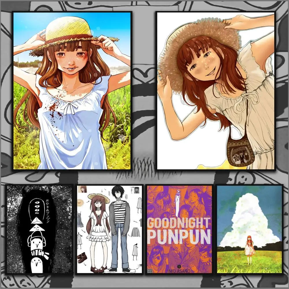 Anime G-Goodnight Punpun Poster HD PVC Waterproof Wall Art - Self Adhesive Scratch Proof For Home Office Bar