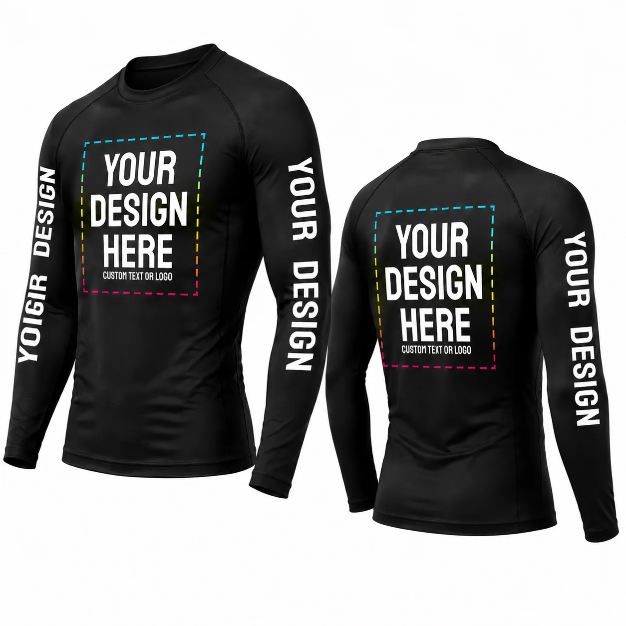 Custom Compression Shirt Men Long Sleeve Quick Dry Athletic Boxing Base Layer Personalized Brand Logo Artwork for Teams Sports