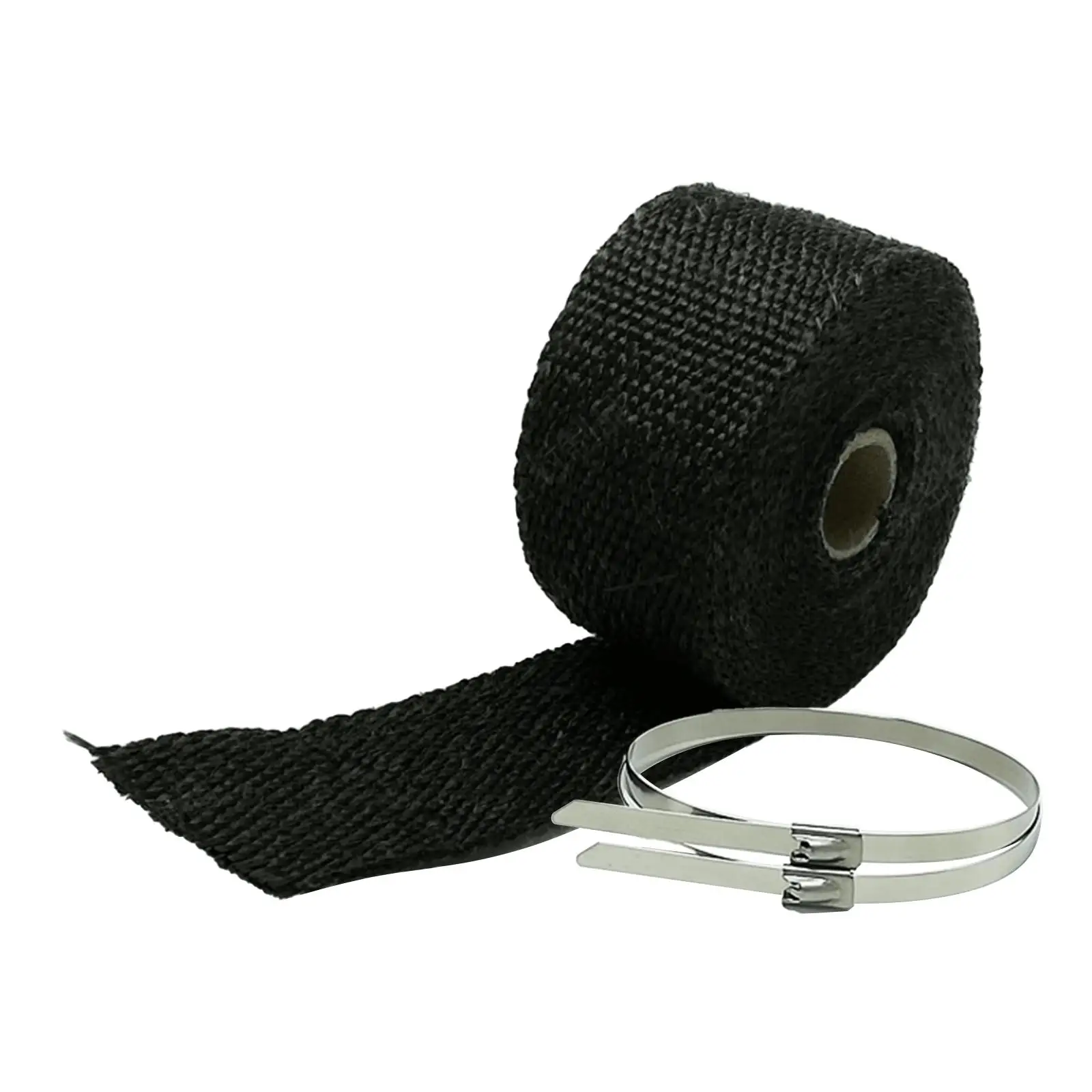 Exhaust Heat Tape Fireproof Wrap Fiber with 2 Clips Stoves Pipe Wraps Heat Wrap Roll for Power Line Car Chimney Flue Fitments