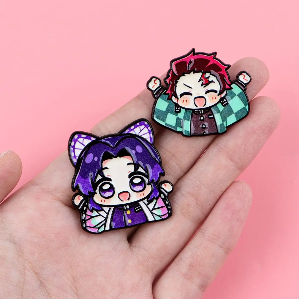 Demon Slayer Kimetsu No Yaiba Alloy Metal Brooch Badge Pin Anime Cosplay Clothing Backpack Accessory Hot Selling Cross Border view 3