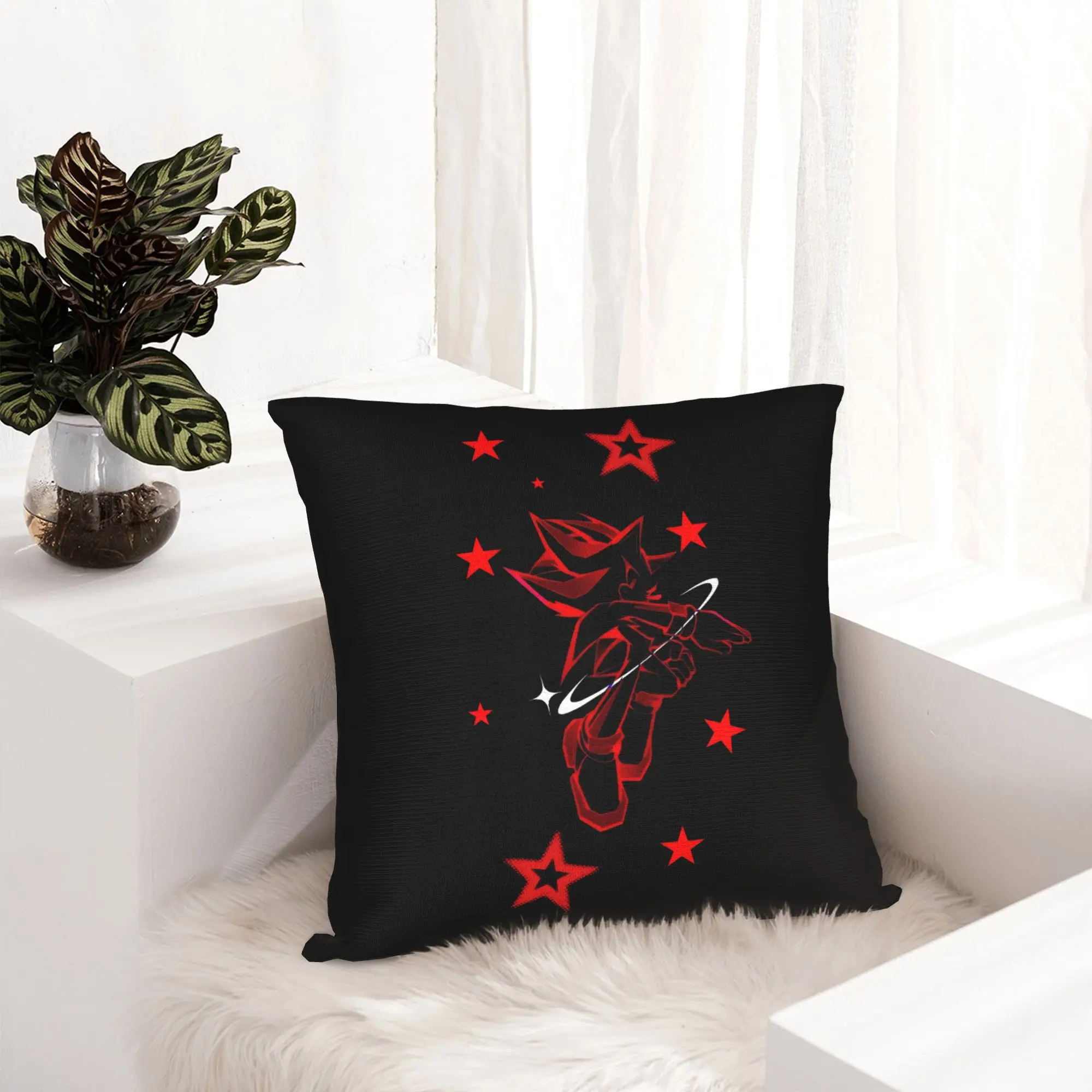 Shadow The Hedgehogs Pillowcase Soft Cushion Cover Decoration Cartoon Throw Pillow Case Cover Home Square