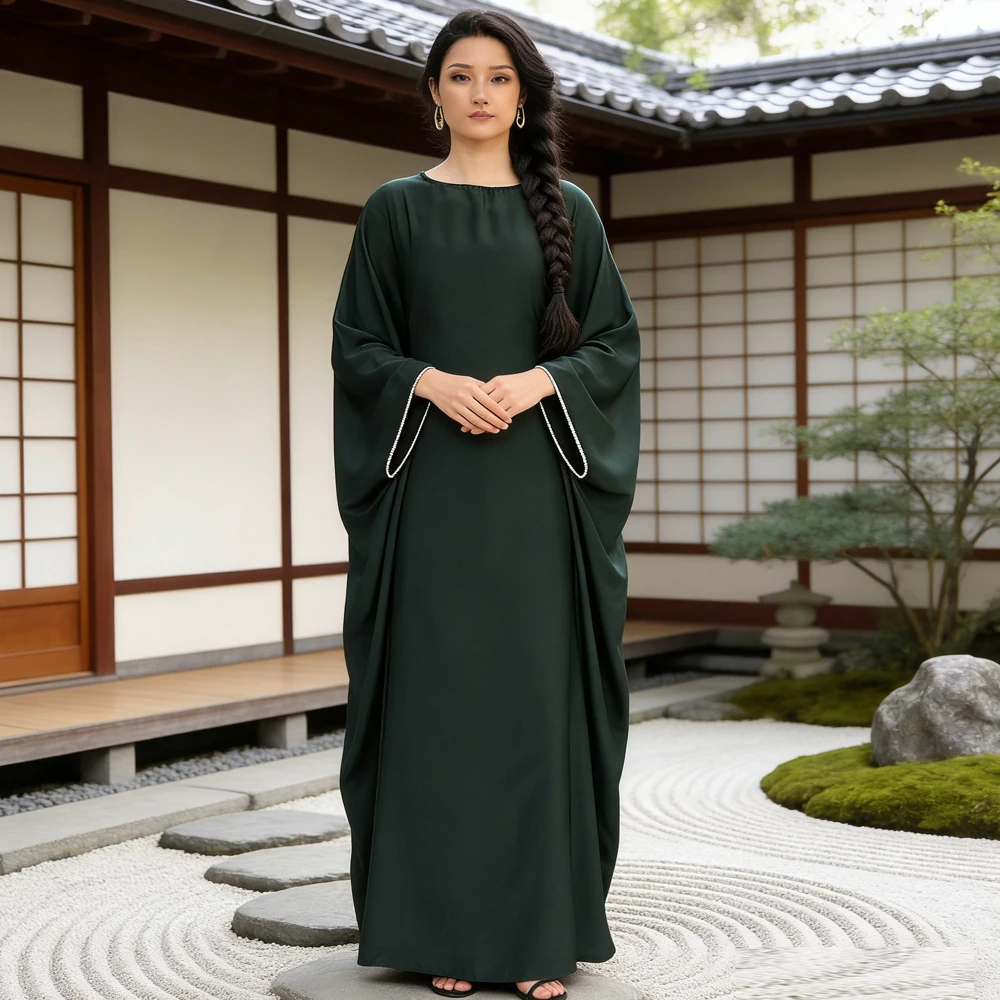 

Ramadan Dubai Luxury Abayas for Women Diamonds Muslim Dress Caftan Marocain Femme Musulmane Robe Eid Djellaba Turkey Kaftan Gown