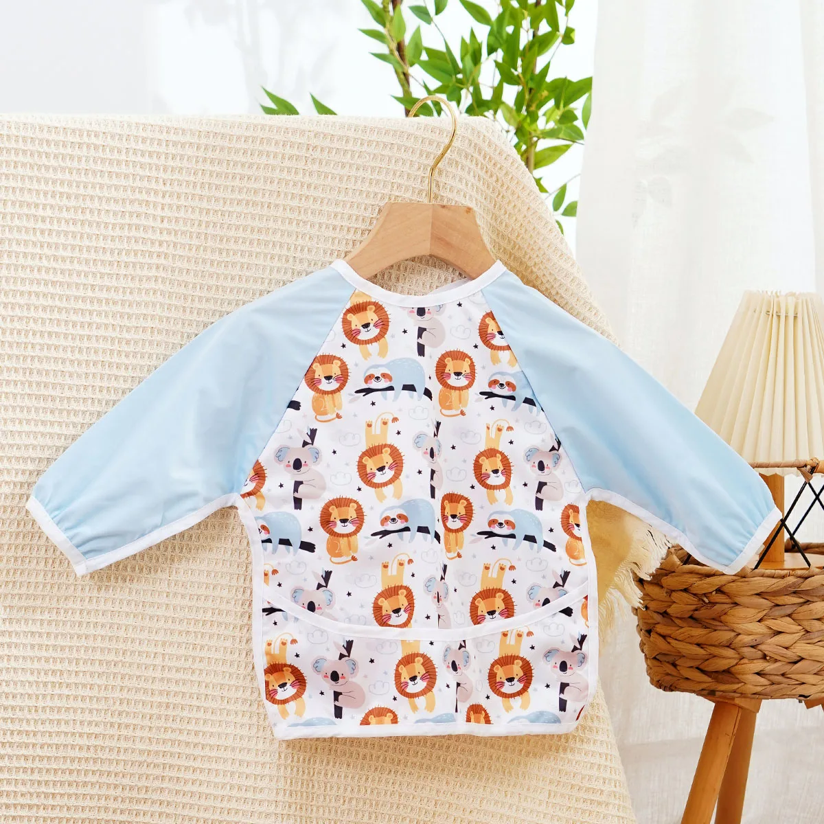 

Elinfant 1PC Long Sleeve Baby Feeding Bibs For 0-3 Age Group,Children Feeding Smock,Coverall Dining Bib
