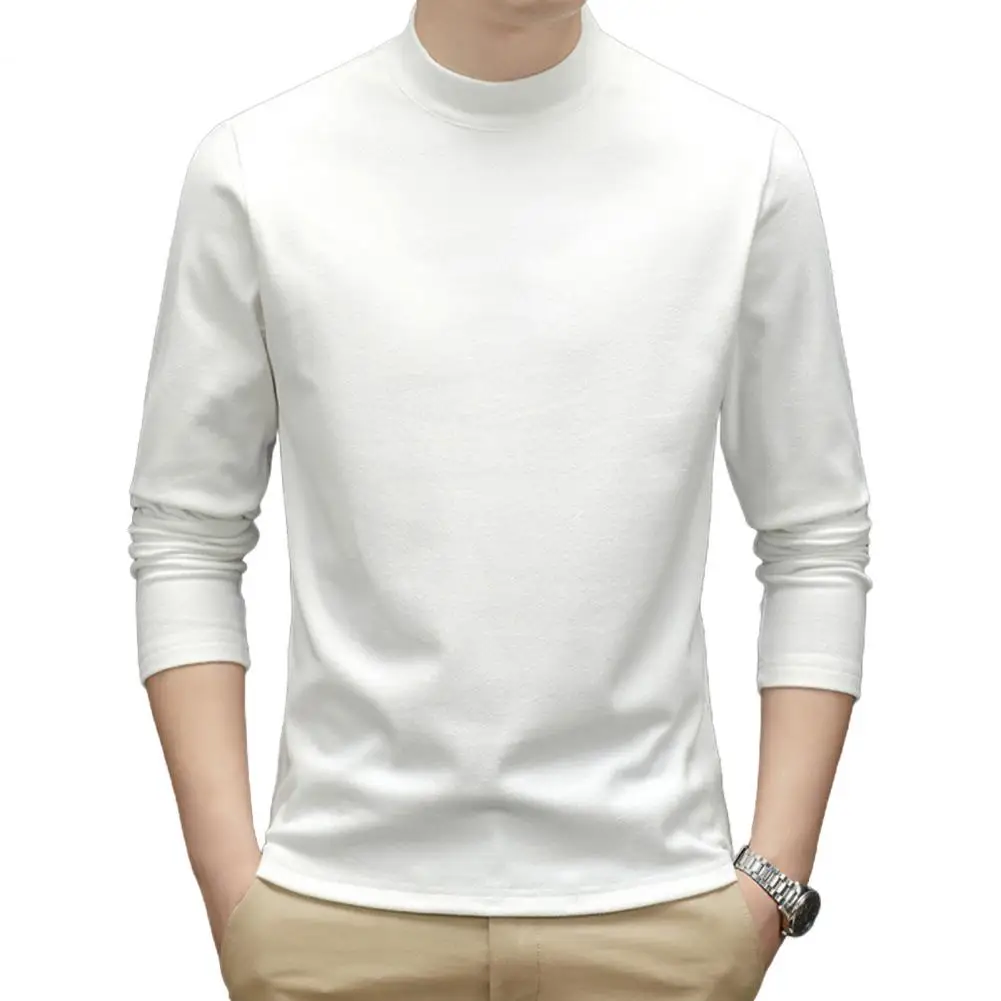 Korean Clothing Casual Men's White Thermal Cotton Fall Winter Underwear Long Sleeve Men's Oversize T-shirt Tee Shirt