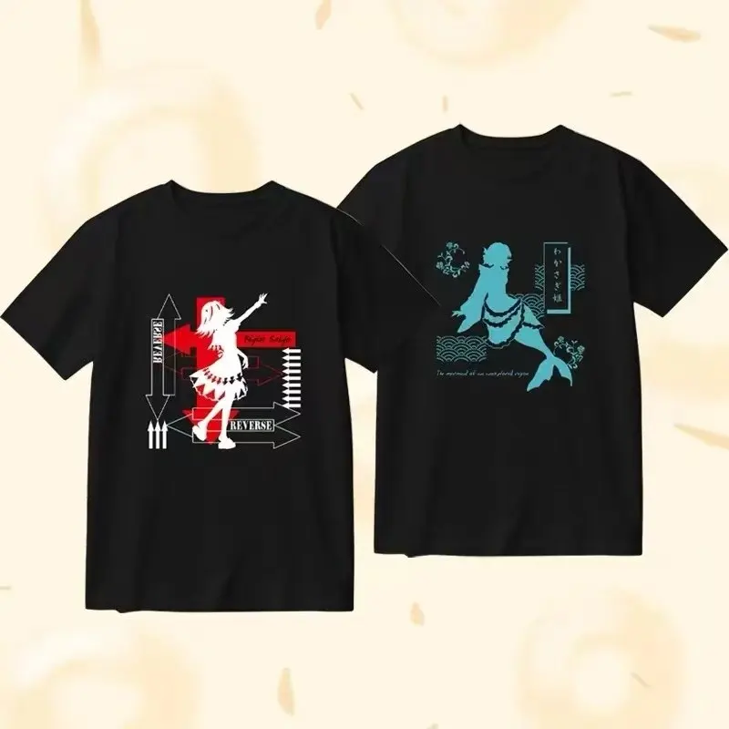 Anime TouHou Project T-shirts Women Men Cartoon Y2k Cotton Short Sleeves Casual T Shirt Kijin Seija Graphics Tshirts Top Tee