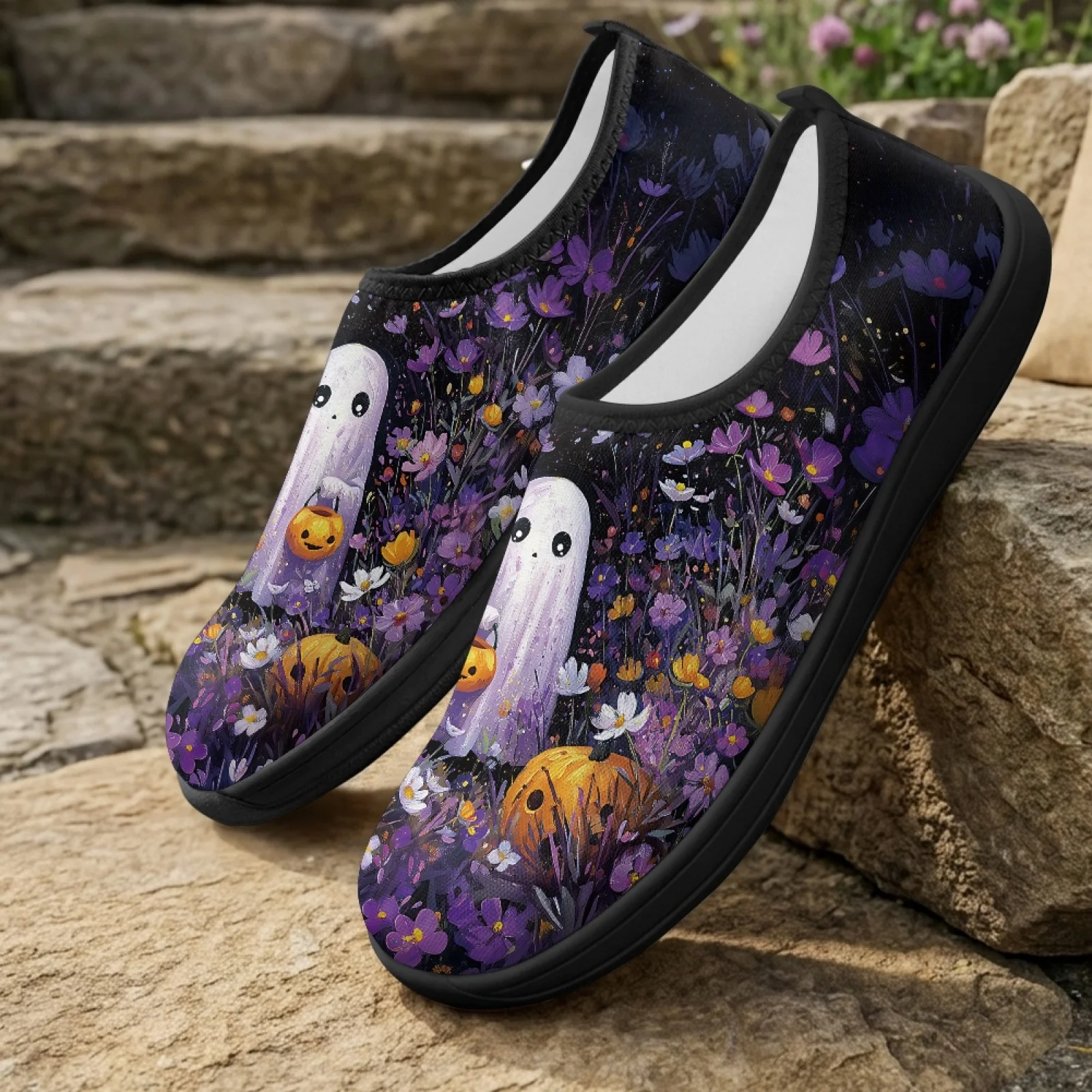 PENSTROLL Slip On Walking Sneakers Wide Toe Box Casual Shoes for Sports Men Ghost Daisy 2026 Trending