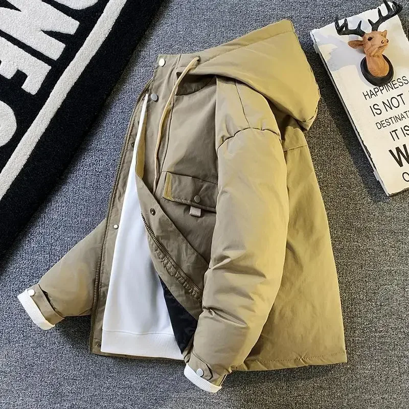 Japanese Trend Cargo Jackets Winter Puffer Jacket Luxury Men's Clothing Warm Thick Windproof Coats Outdoor Zip Parkas Hooded New