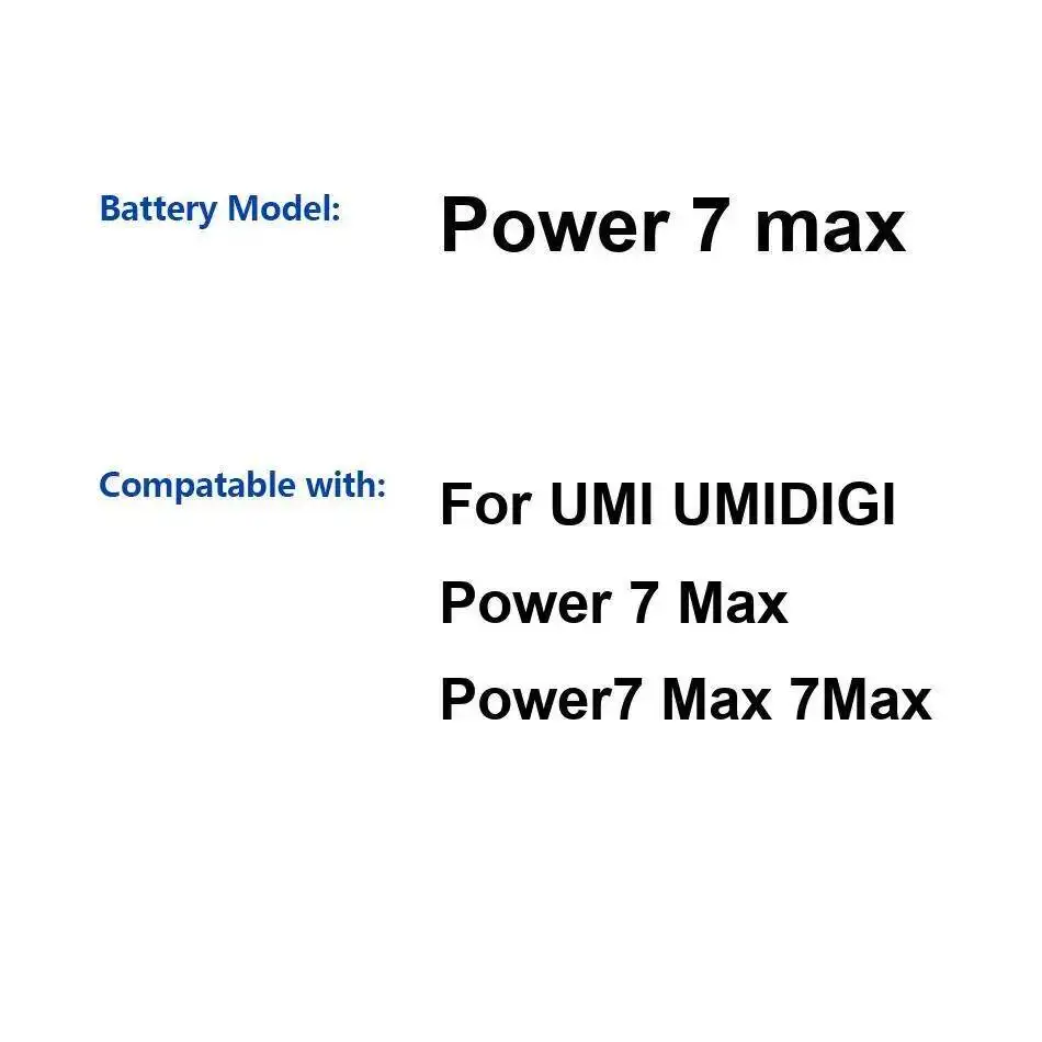 

10000Mah Mobile Phone Battery For Umidigi Umi Power 7 Max Premium Replacement