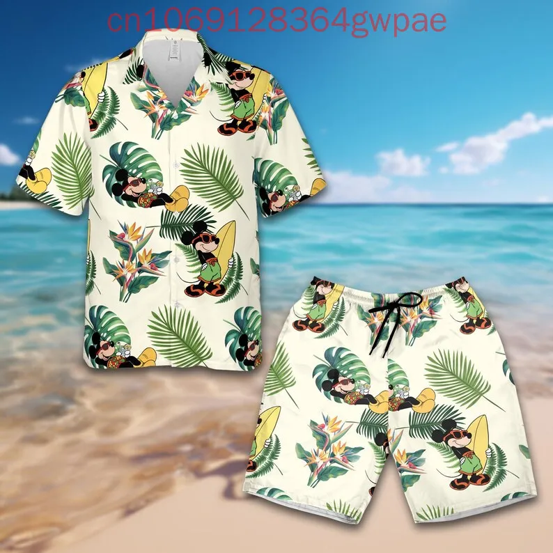 

Disney Mouse Button Hawaiian Shirt Mouse Men and Women Hawaiian Short Cartoon Summer Shirt Tropical Mouse Hawaii T-Shirt