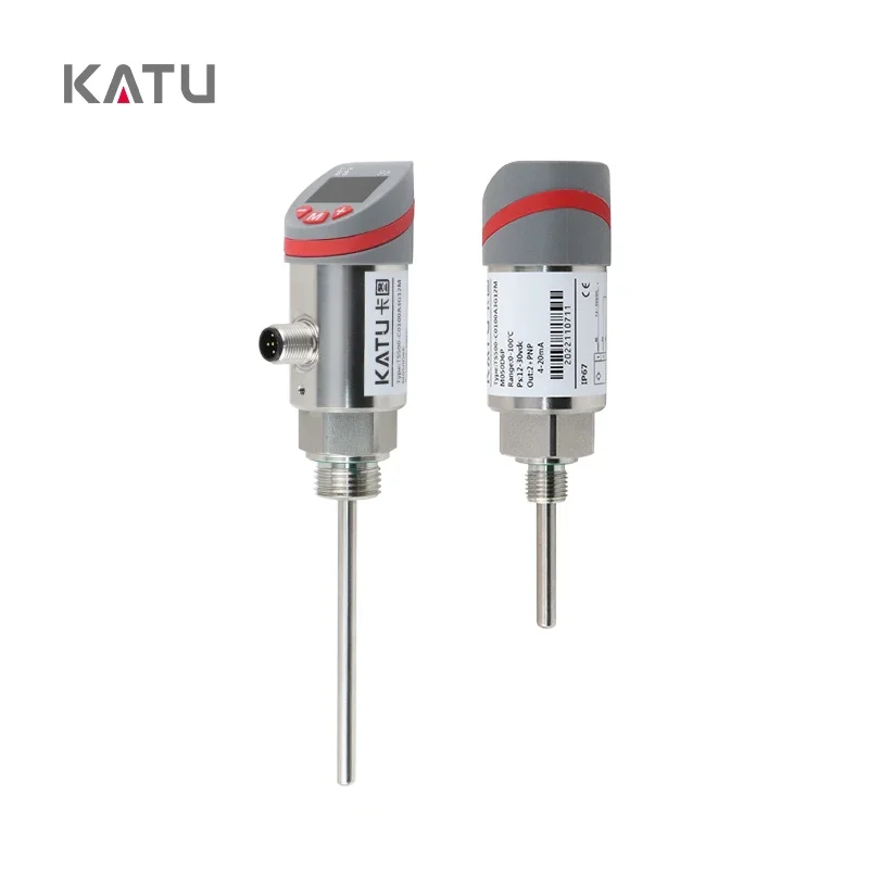 KATU brand factory  wholesale TS500 series 300 mm probe stainless steel temperature sensors with digital display