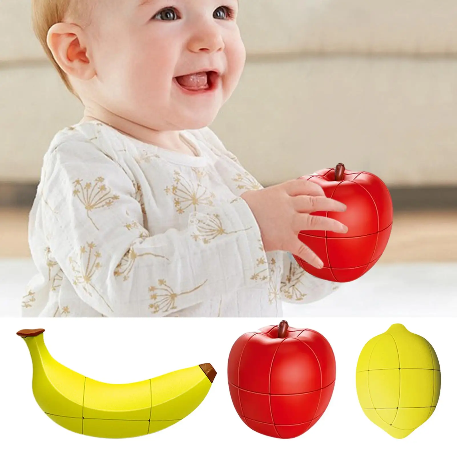 

Food Puzzle Simulation Design Brain Teaser Toy 360-Degree Rotation Puzzle Cubes For Home Bedroom Nursery Kindergarten Play