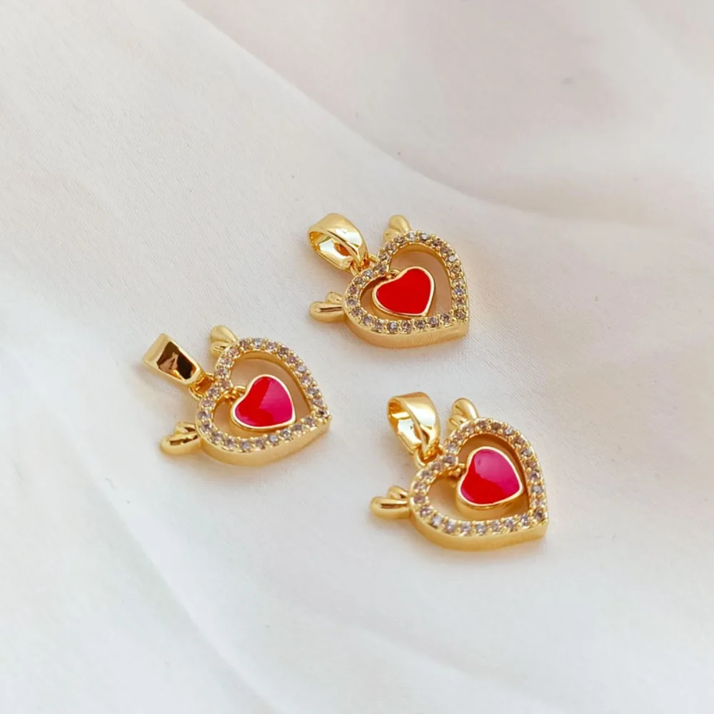 

Accessories 14K Zircon Oil Drop Heart Pendant, Heart-shaped Pendant, Bracelet, Necklace, DIY Jewelry and Accessories